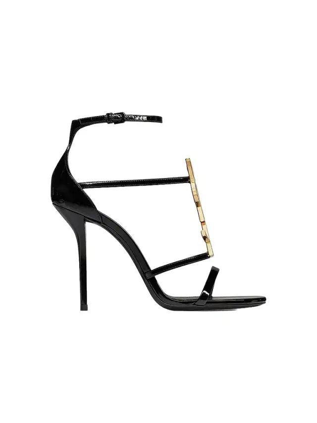 Saint Laurent Women's Cassandra Leather Sandals - Nero