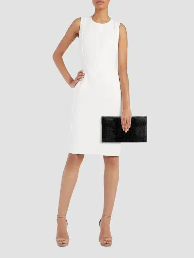 Saint Laurent Women's Uptown Pouch In Crocodile Embossed Shiny Leather | Thumbnail 2