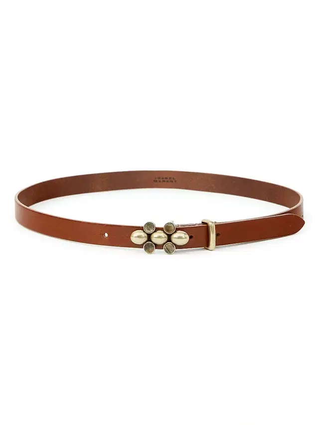 Isabel Marant Women's Valdez Embellished Leather Belt - Khaki