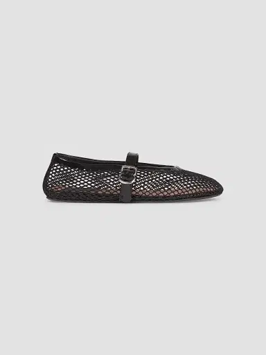 Alaïa Women's Ballerina Strap Fishnet Flats - Blanc Optique | Thumbnail 6