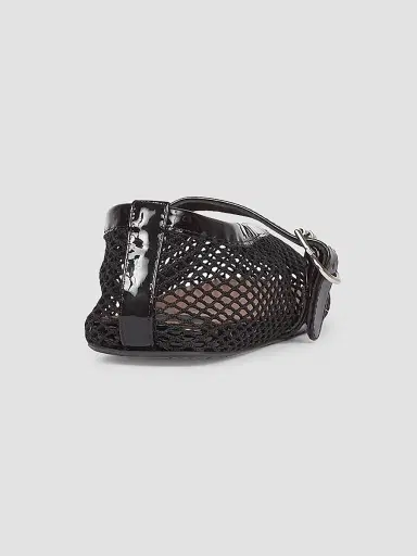 Alaïa Women's Ballerina Strap Fishnet Flats - Blanc Optique | Thumbnail 8