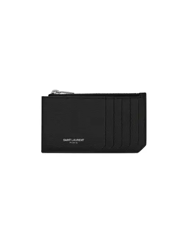 Saint Laurent Women's Fragments Zipped Card Case - Nero | Thumbnail 1 Saint Laurent Women's Fragments Zipped Card Case - Nero | Thumbnail 1