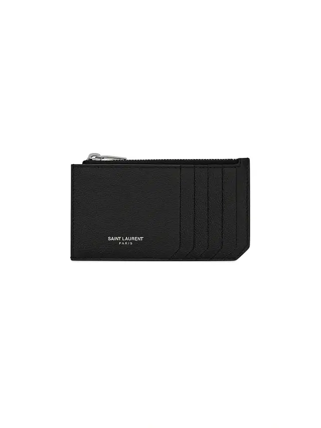 Women's Fragments Zipped Card Case - Nero