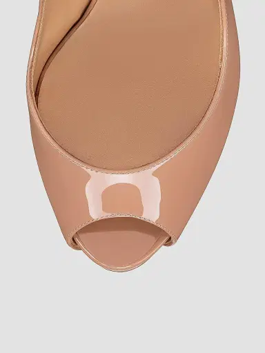Christian Louboutin Women's Hot Chick Alta 120MM Patent Leather Pumps - Beige - Size 12 | Thumbnail 4 Christian Louboutin Women's Hot Chick Alta 120MM Patent Leather Pumps - Beige - Size 12 | Thumbnail 4