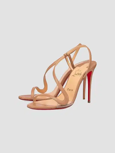 Christian Louboutin Women's Rosalie 100MM Leather Sandals - Beige | Thumbnail 2