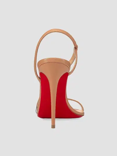Christian Louboutin Women's Rosalie 100MM Leather Sandals - Beige | Thumbnail 3