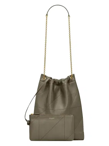 Saint Laurent Women's Jamie 4.3 Pochon in Lambskin Shoulder Bags - Light Musk | Thumbnail 3