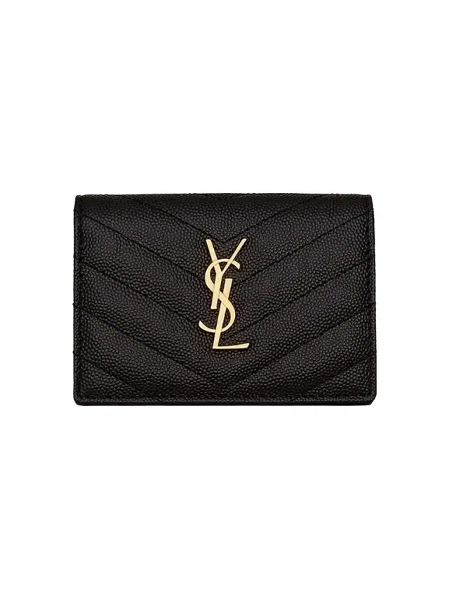 Saint Laurent Women's Cassandre Matelass Business Card Case - Nero