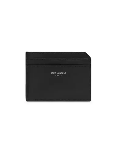 Saint Laurent Men's Open Card Case in Smooth Leather - Black | Thumbnail 1 Saint Laurent Men's Open Card Case in Smooth Leather - Black | Thumbnail 1