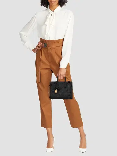 Saint Laurent Women's Sac De Jour Nano Top Handle Bag In Crocodile-Embossed Matte Leather | Thumbnail 2