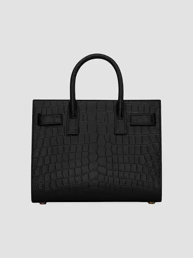 Saint Laurent Women's Sac De Jour Nano Top Handle Bag In Crocodile-Embossed Matte Leather | Thumbnail 3