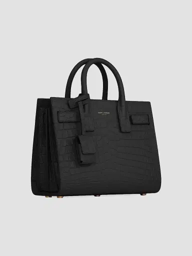 Saint Laurent Women's Sac De Jour Nano Top Handle Bag In Crocodile-Embossed Matte Leather | Thumbnail 6