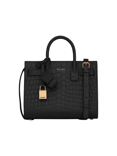 Saint Laurent Women's Sac De Jour Nano Top Handle Bag In Crocodile-Embossed Matte Leather | Thumbnail 1