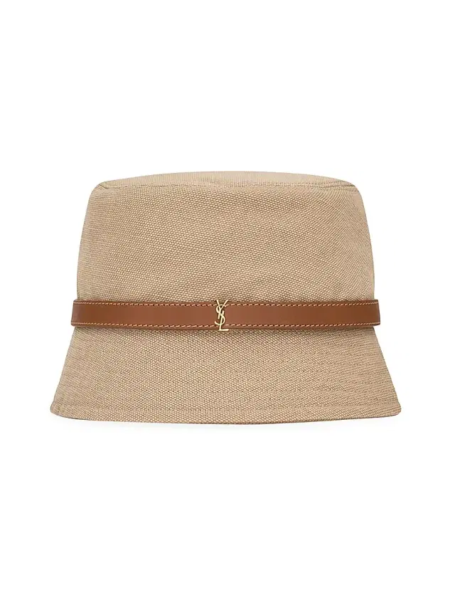 Women's Cassandre Bucket Hat in Canvas - Beige Brown