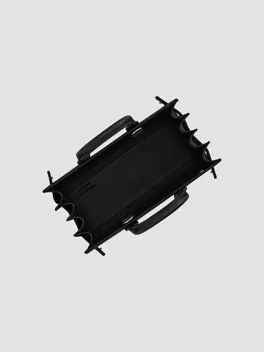 Saint Laurent Women's Sac De Jour Nano Top Handle Bag In Embossed Crocodile Shiny Leather - Black | Thumbnail 5