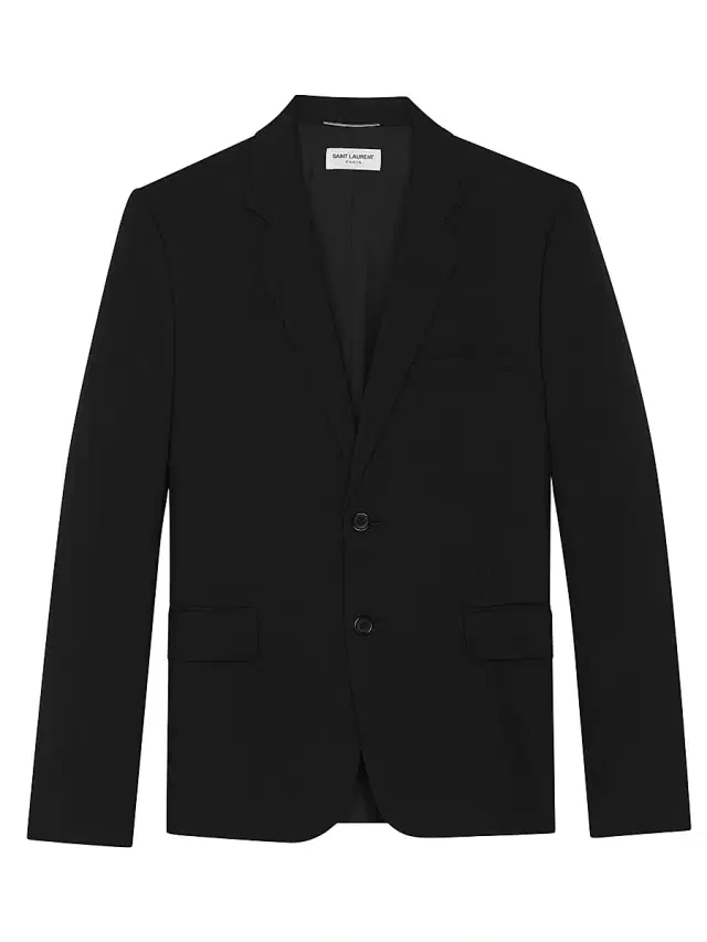 Men's Single-breasted Jacket In Gabardine Noir