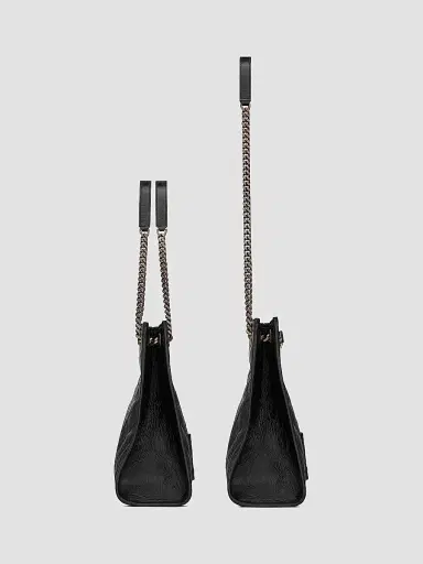 Saint Laurent Women's Niki Medium Shopping Tote Bag in Crinkled Vintage Leather - Nero | Thumbnail 5