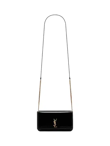 Saint Laurent Women's Cassandre Phone Holder in Patent Leather | Thumbnail 1