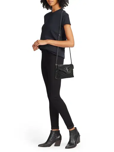 Saint Laurent Women's Mini Loulou Matelassé Leather Crossbody Bag - Nero | Thumbnail 2