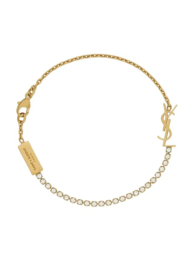 Women's Cassandre Charm Bracelet in Metal and Rhinestone - Crystal Gold