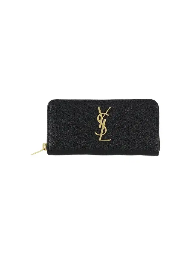 Saint Laurent Women's Monogram Matelasse Leather Zip-Around Wallet - Black