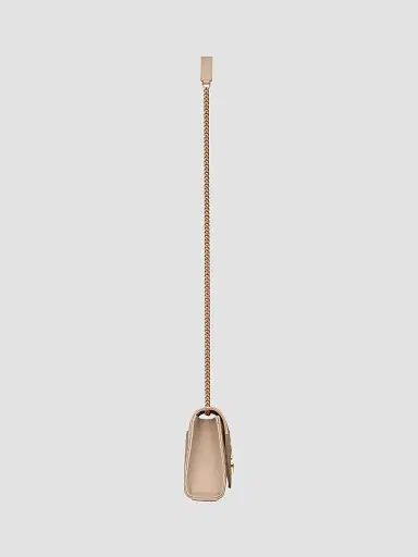 Saint Laurent Women's Envelope Small Shoulder Bag in Quilted Grain De Poudre Embossed Leather - Dark Beige | Thumbnail 4 Saint Laurent Women's Envelope Small Shoulder Bag in Quilted Grain De Poudre Embossed Leather - Dark Beige | Thumbnail 4