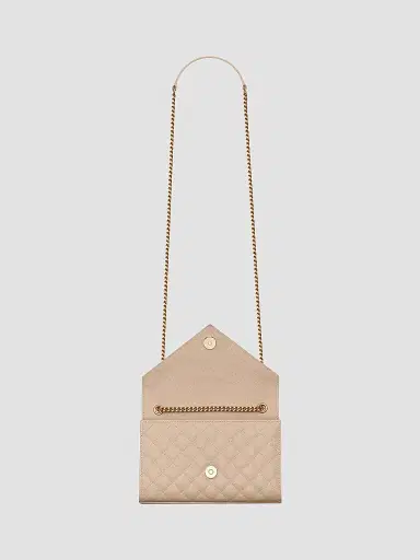 Saint Laurent Women's Envelope Small Shoulder Bag in Quilted Grain De Poudre Embossed Leather | Thumbnail 5 Saint Laurent Women's Envelope Small Shoulder Bag in Quilted Grain De Poudre Embossed Leather | Thumbnail 5