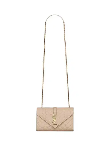 Saint Laurent Women's Envelope Small Shoulder Bag in Quilted Grain De Poudre Embossed Leather | Thumbnail 1 Saint Laurent Women's Envelope Small Shoulder Bag in Quilted Grain De Poudre Embossed Leather | Thumbnail 1