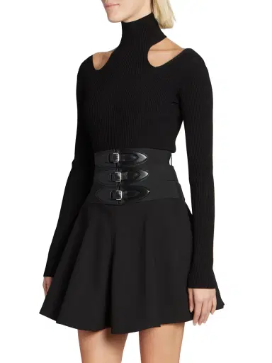 Alaïa Women's Long-Sleeve Cut-Out Bodysuit - Black | Thumbnail 3 Alaïa Women's Long-Sleeve Cut-Out Bodysuit - Black | Thumbnail 3