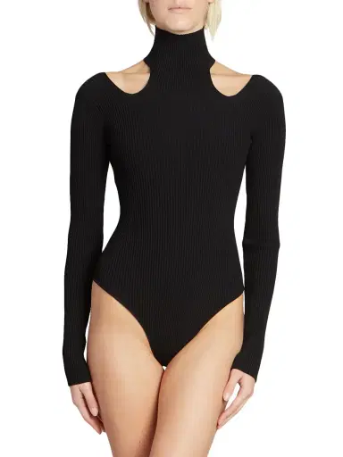 Alaïa Women's Long-Sleeve Cut-Out Bodysuit - Black | Thumbnail 5 Alaïa Women's Long-Sleeve Cut-Out Bodysuit - Black | Thumbnail 5