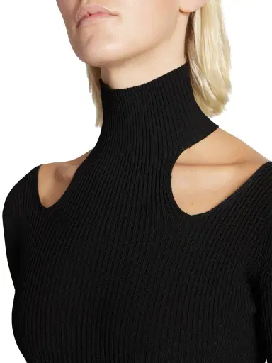 Alaïa Women's Long-Sleeve Cut-Out Bodysuit - Black | Thumbnail 6 Alaïa Women's Long-Sleeve Cut-Out Bodysuit - Black | Thumbnail 6