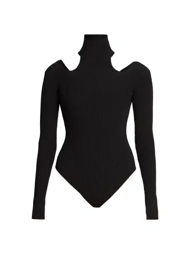 Alaïa Women's Long-Sleeve Cut-Out Bodysuit - Black | Thumbnail 7 Alaïa Women's Long-Sleeve Cut-Out Bodysuit - Black | Thumbnail 7