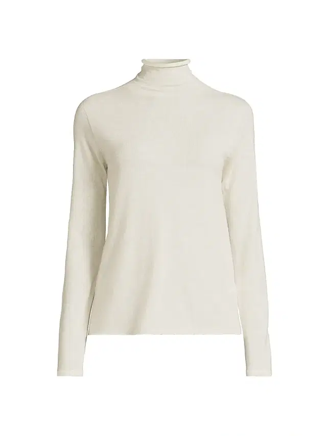 Majestic Filatures Women's Mashine-Washable Cashmere Long-Sleeve Turtleneck Sweater - Milk