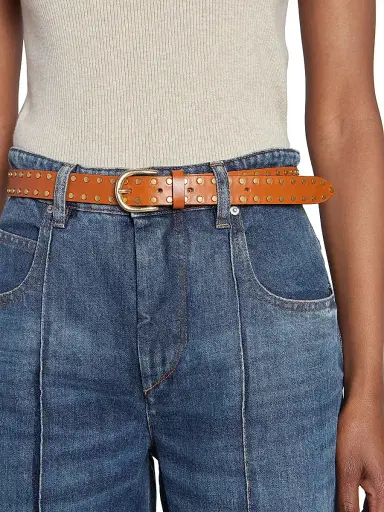 Isabel Marant Women's Zap Studded Leather Belt | Thumbnail 2