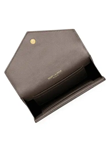 Saint Laurent Women's Cassandre Matelassé  Envelope Wallet in Lambskin - Urban Grey | Thumbnail 2