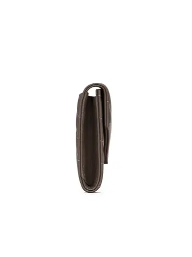 Saint Laurent Women's Cassandre Matelassé  Envelope Wallet in Lambskin - Urban Grey | Thumbnail 3