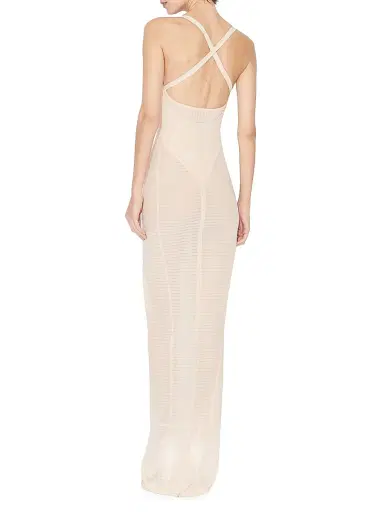 Alaïa Women's Sculpt Sheer Maxi Dress - Peach | Thumbnail 4 Alaïa Women's Sculpt Sheer Maxi Dress - Peach | Thumbnail 4