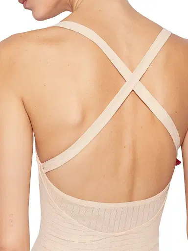 Alaïa Women's Sculpt Sheer Maxi Dress - Peach | Thumbnail 6 Alaïa Women's Sculpt Sheer Maxi Dress - Peach | Thumbnail 6