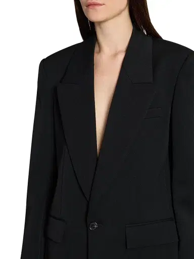 Saint Laurent Women's Jacket in Grain De Poudre - Black | Thumbnail 8 Saint Laurent Women's Jacket in Grain De Poudre - Black | Thumbnail 8