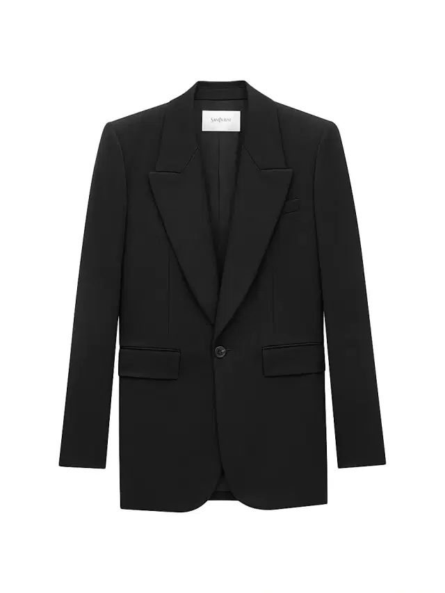 Women's Jacket in Grain De Poudre - Black