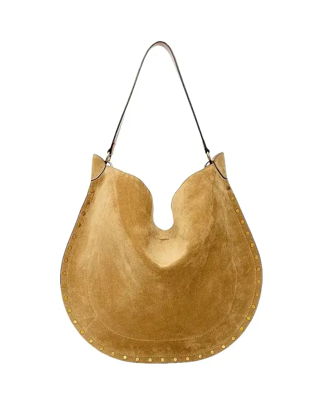 Women's Oskan Studded Suede Hobo Bag - Taupe