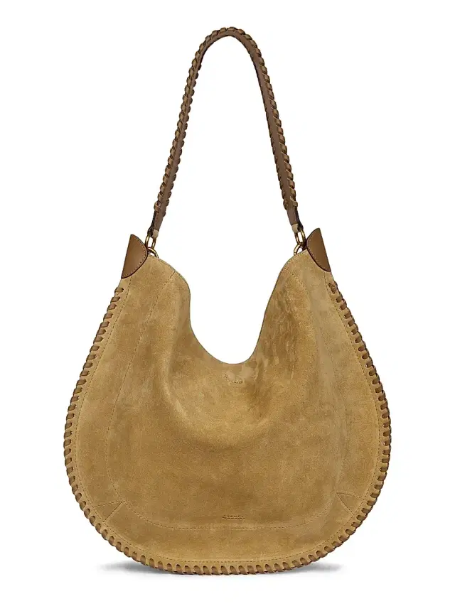 Women's Oskan Suede Leather Hobo Bag - Sand
