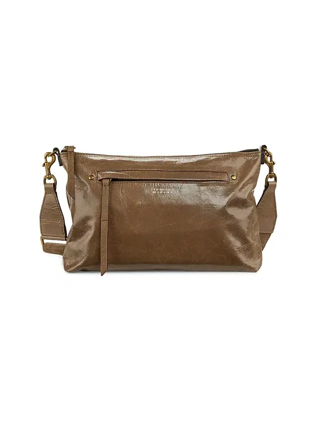 Women's Nessah Patent Leather Shoulder Bag - Dark Khaki