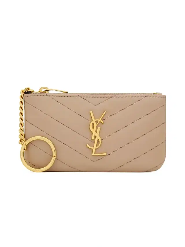 Saint Laurent Women's Monogram Matelasse Leather Zip-Around Wallet - Beige