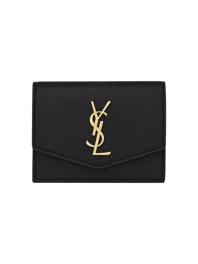 Saint Laurent Women's Uptown Business-Card Case in Leather - Black