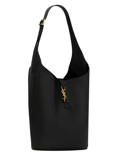 Saint Laurent Women's Le 5 à 7 Hobo Bag in Grained Leather - Black | Thumbnail 3