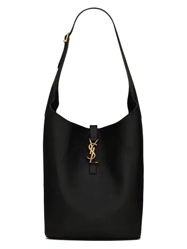 Saint Laurent Women's Le 5 à 7 Hobo Bag in Grained Leather - Black | Thumbnail 1