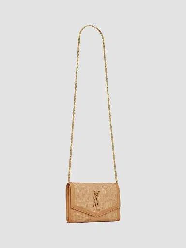 Saint Laurent Women's Uptown Chain Wallet In Micro Raffia | Thumbnail 7 Saint Laurent Women's Uptown Chain Wallet In Micro Raffia | Thumbnail 7