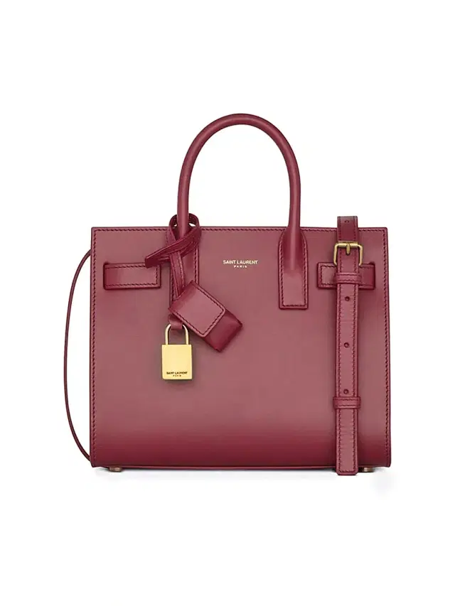 Saint Laurent Women's Nano Sac De Jour Leather Satchel - Rouge Merlot