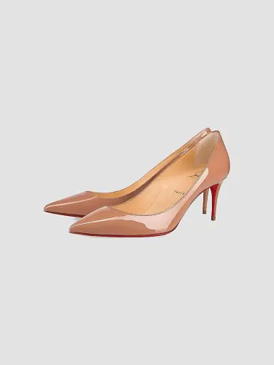 Christian Louboutin Women's Kate 70MM Patent Leather Pumps - Beige - Size 12 | Thumbnail 2 Christian Louboutin Women's Kate 70MM Patent Leather Pumps - Beige - Size 12 | Thumbnail 2
